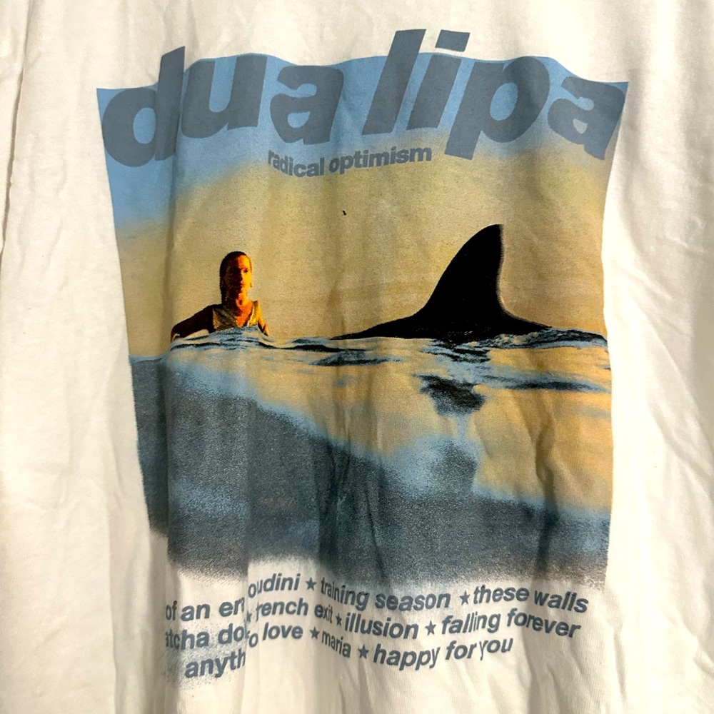 Dua Lipa white shirt